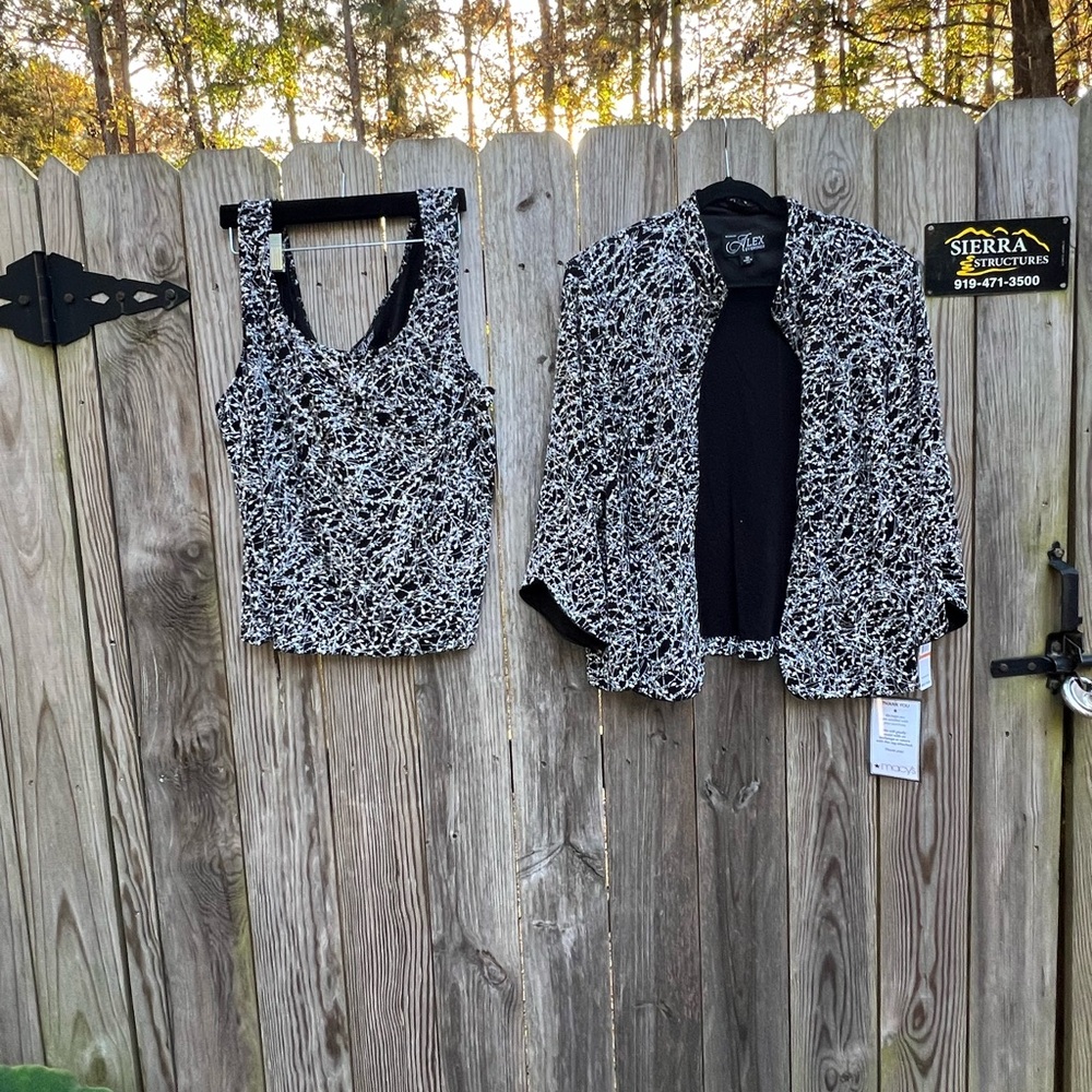 ALEX EVENINGS 2Pc Formal Jacket & Tank Top Sparkle Set Women’s 3X NWT NEW